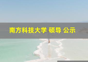 南方科技大学 硕导 公示